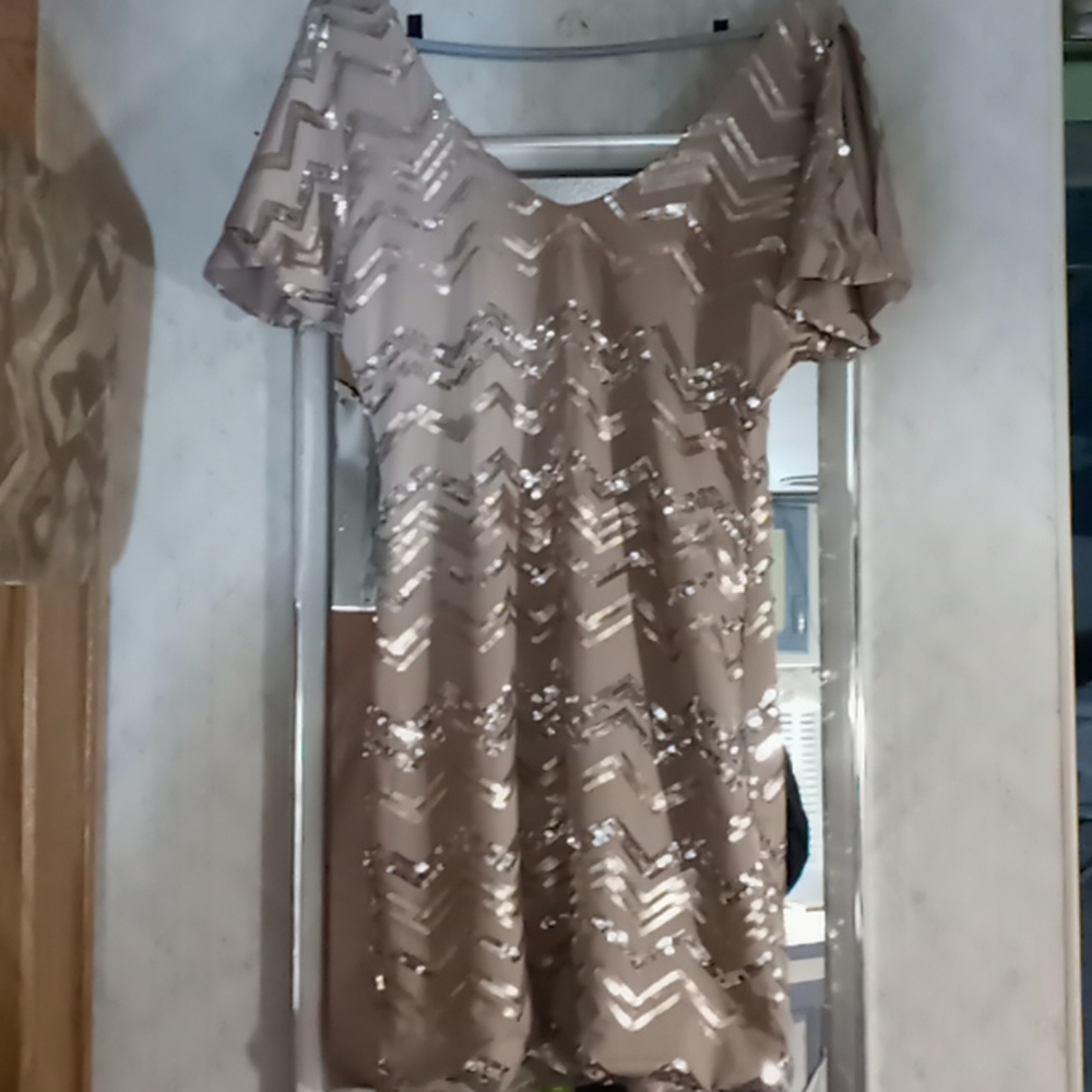 Beautiful beige sequin dress
